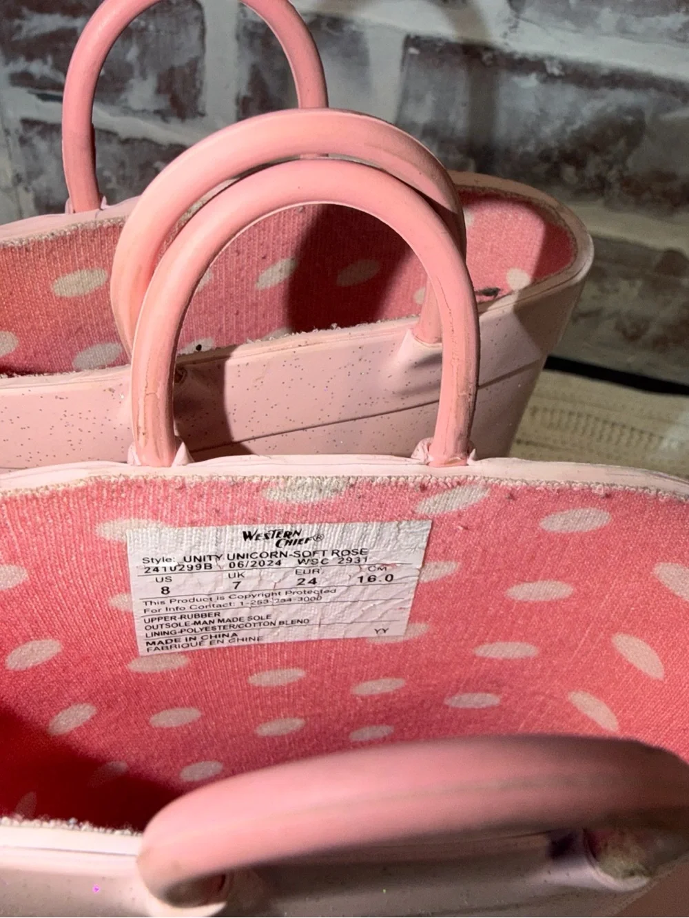 Western Chief Pink Unicorn Kids Rain Boots